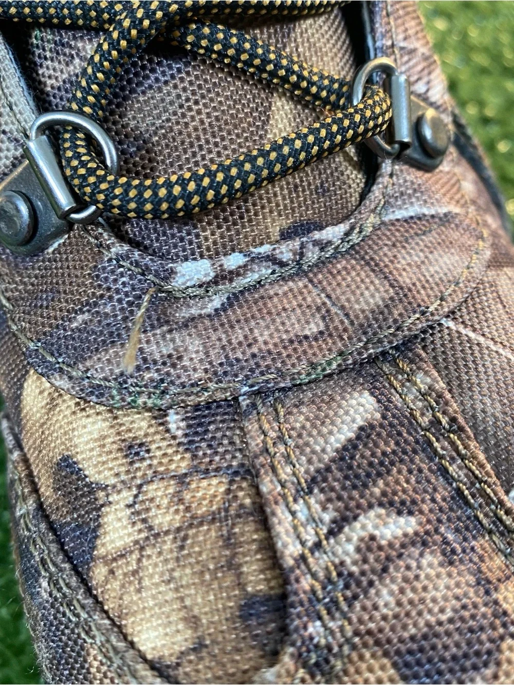 Ozark Trail Camouflage Hiking Boots Boys Size 6 Lace Up Green Brown